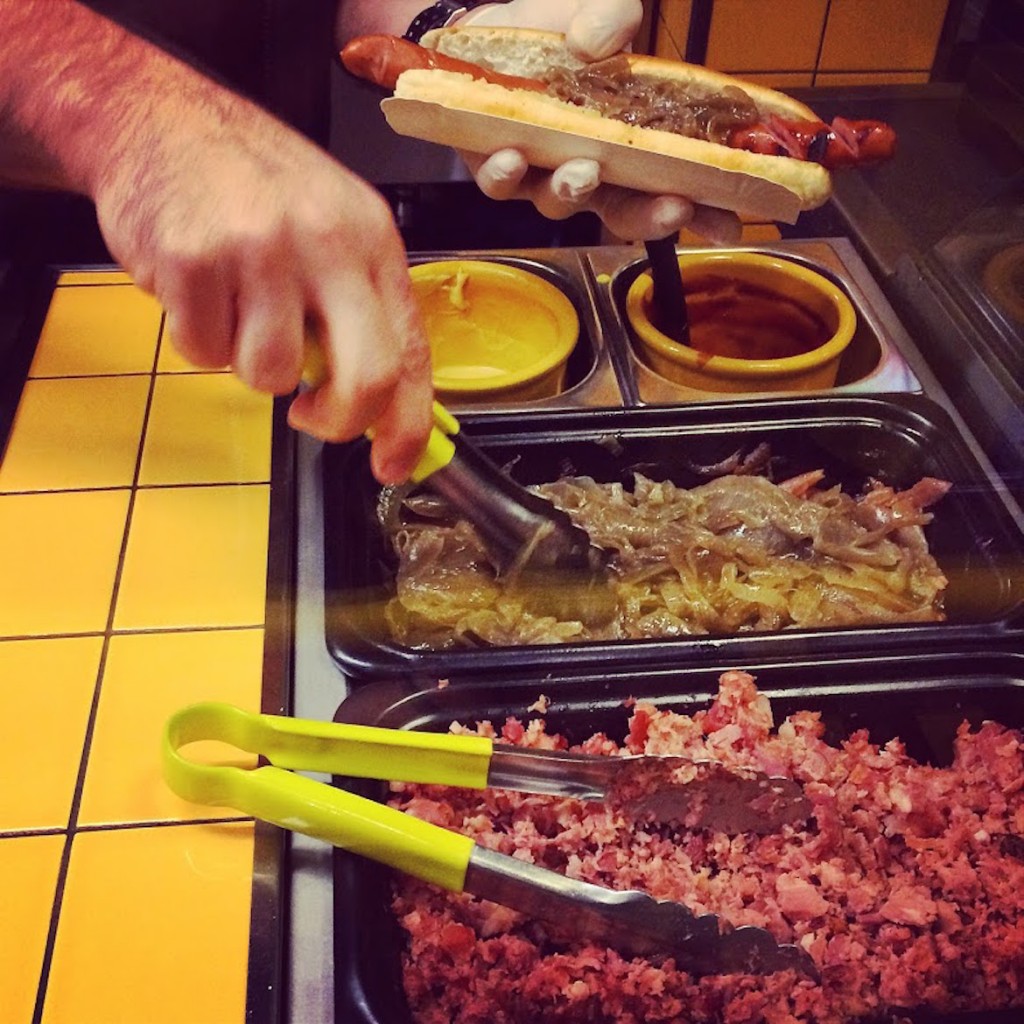 Authentic german wurst (sausage) at Schweinchen Dick in Gazi.