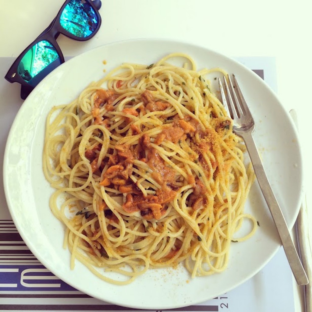 Spaghetti with sea urchin at Codice Blu, Kolonaki