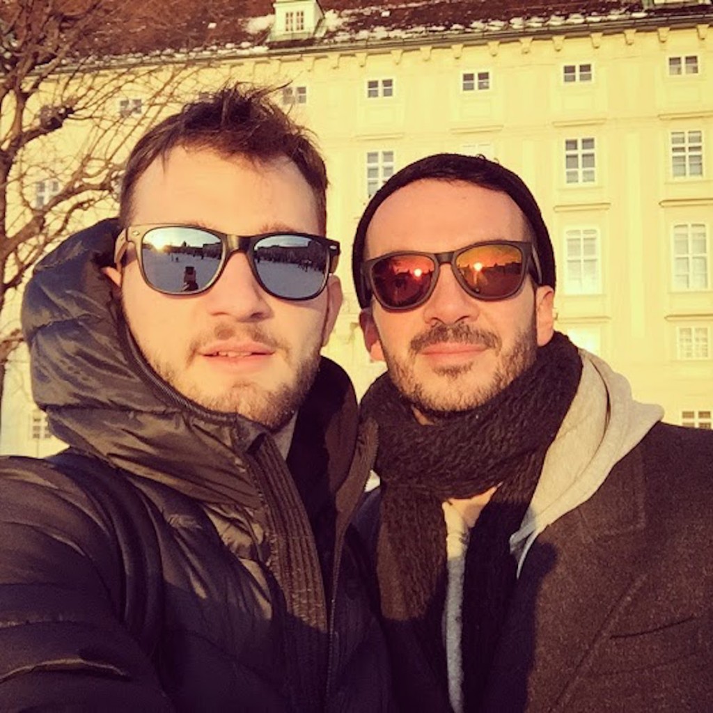 Sunset selfie with travel companion Tassos.