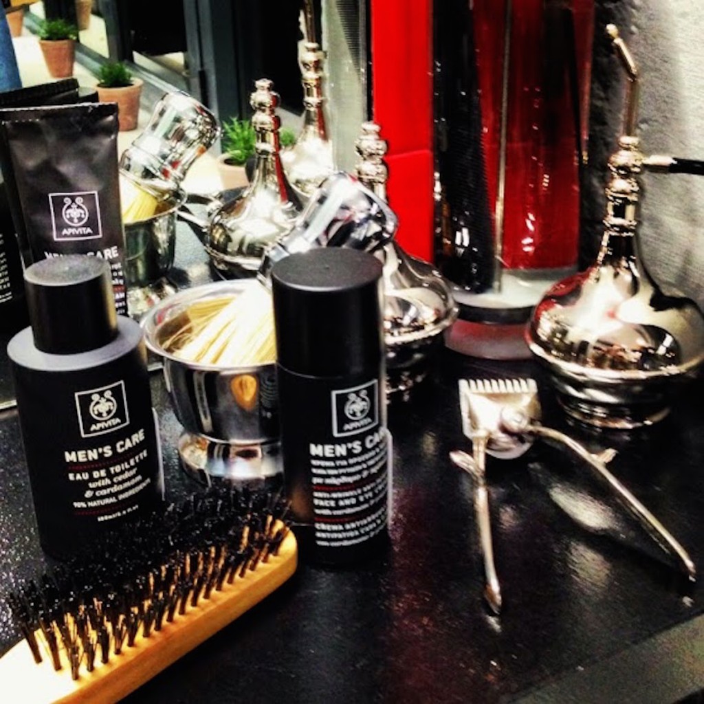 The Barber Shop experience at the Apivita flagship store at Solonos str., Kolonaki.