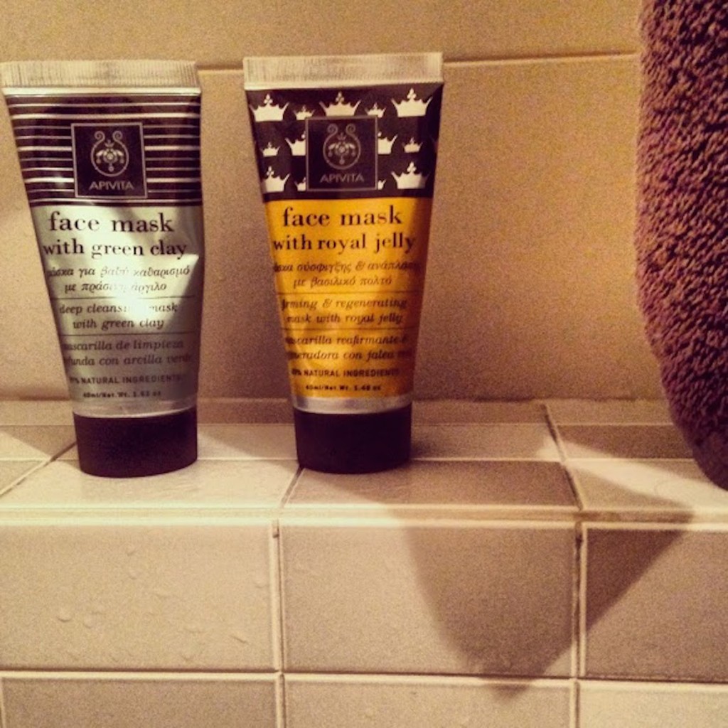 Apivita deep cleansing mask with green clay & firming + regenarating mask with royal-jelly.