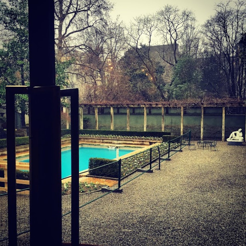 There is always something sad about swimming pools in winter --- here at Villa Nechi