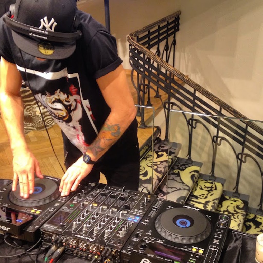 Top model & dj Andrey Zakharov at a party at Podium concept store (carrying Givenchy, Rick Owens & more).