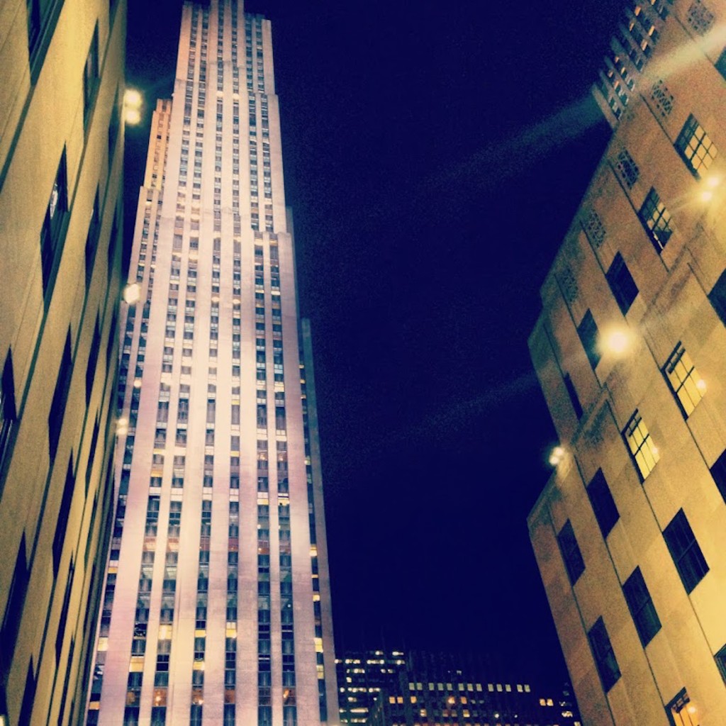 Strolling around the iconic for its architecture Rockfeller Center.
