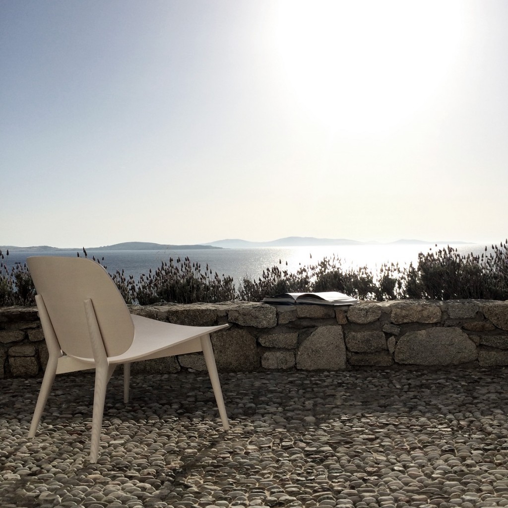 Sunset time at a private residence in Mykonos.
