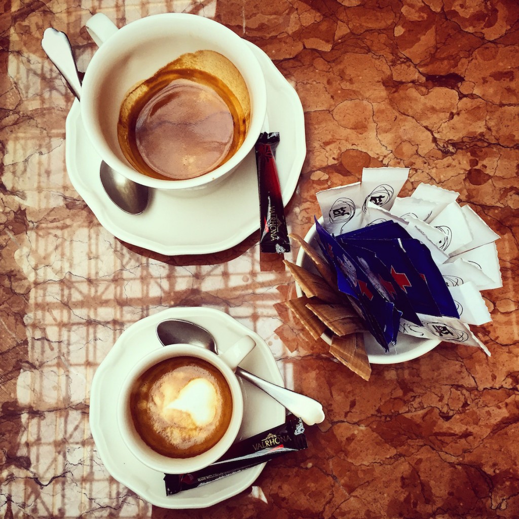 City Bistro Double TAF espresso & TAF macchiato served with Valhrona chocolate on the side... How thoughtful!