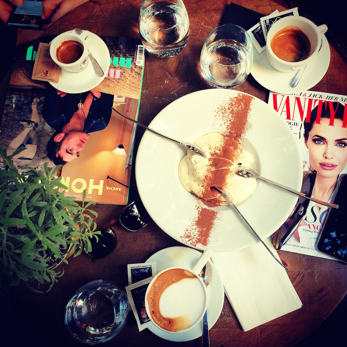 Cappucino, magazines & divine Tiramisu... I would love to spend all day everyday like this!