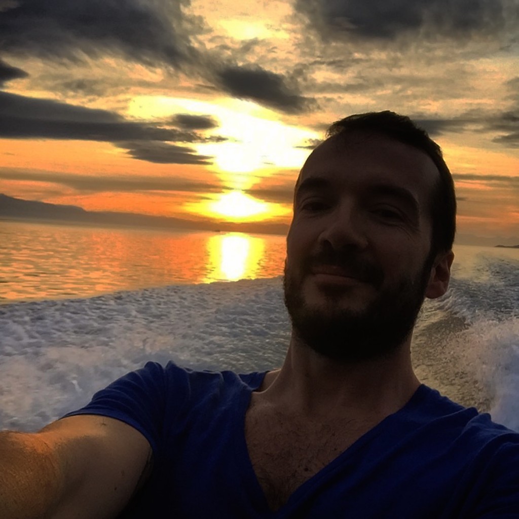 Selfie on the taxi boat from Portoheli to Spetses #sunset