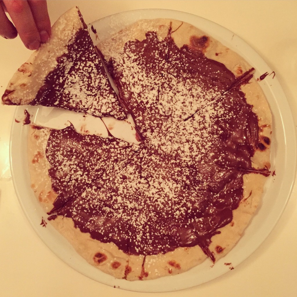 Calzone with nutella at Spiti restaurant, Filothei.