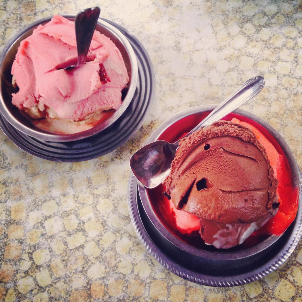 Ice-cream in many different flavours at Hara pastry shop, Patissia.