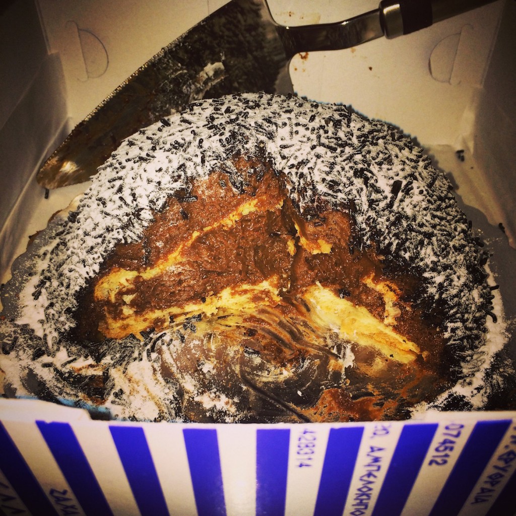 Troufa (truffle) cake by Ellinikon pastry shop, Kolonaki.