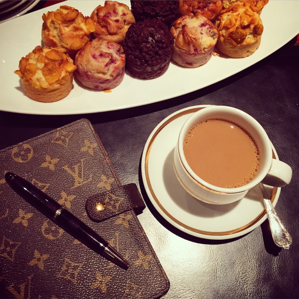 Filter coffee & delicious muffins at the Grande Bretagne Hotel, Athens