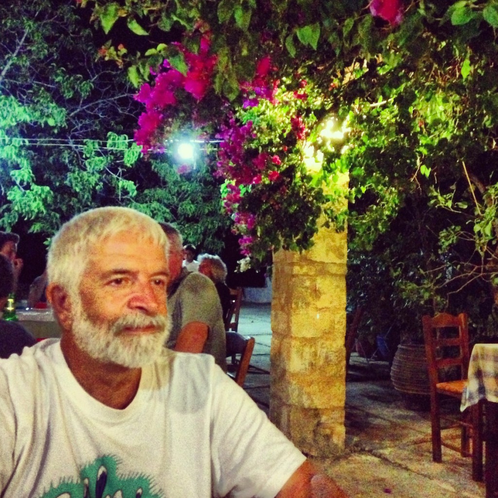 Artist (& friend) Manousos Chalkiadakis at Maza (top secret) little restaurant...