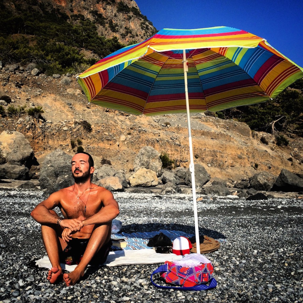 On the quiet long beach of Agios Pavlos, Sfakia. Everything is slow, silent and relaxed around here...