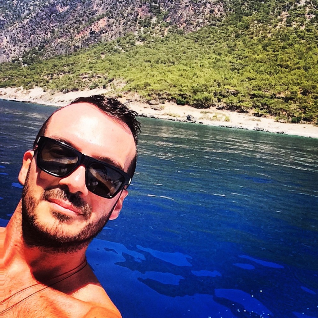 A pine tree forest and deep blue sea on the south coast of Crete where Europe meets Africa