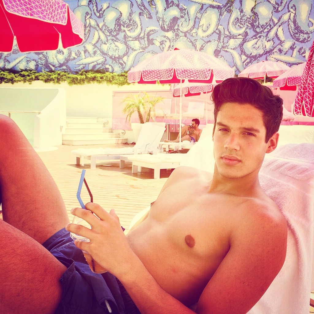 Meet my friend model Christos Birbas enjoying the colorful Semiramis pool area