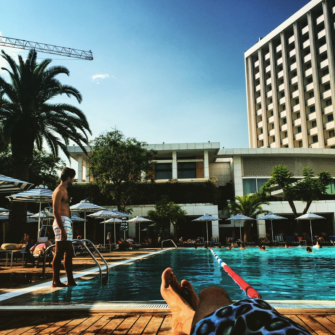 Waking up from a peaceful afternoon nap... Had so much fun at the Hilton pool earlier ;)