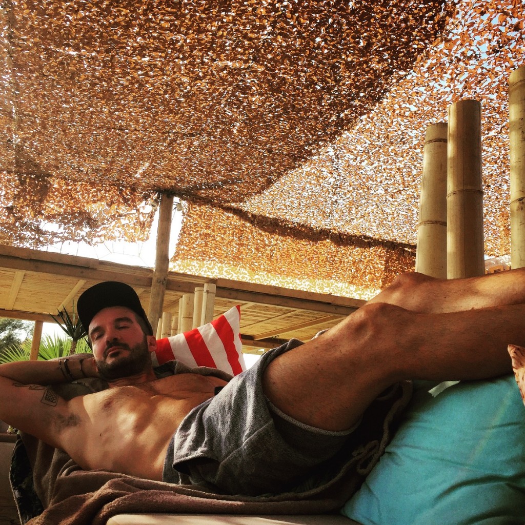Taking a nap after stand up paddling (S.U.P.) practice.