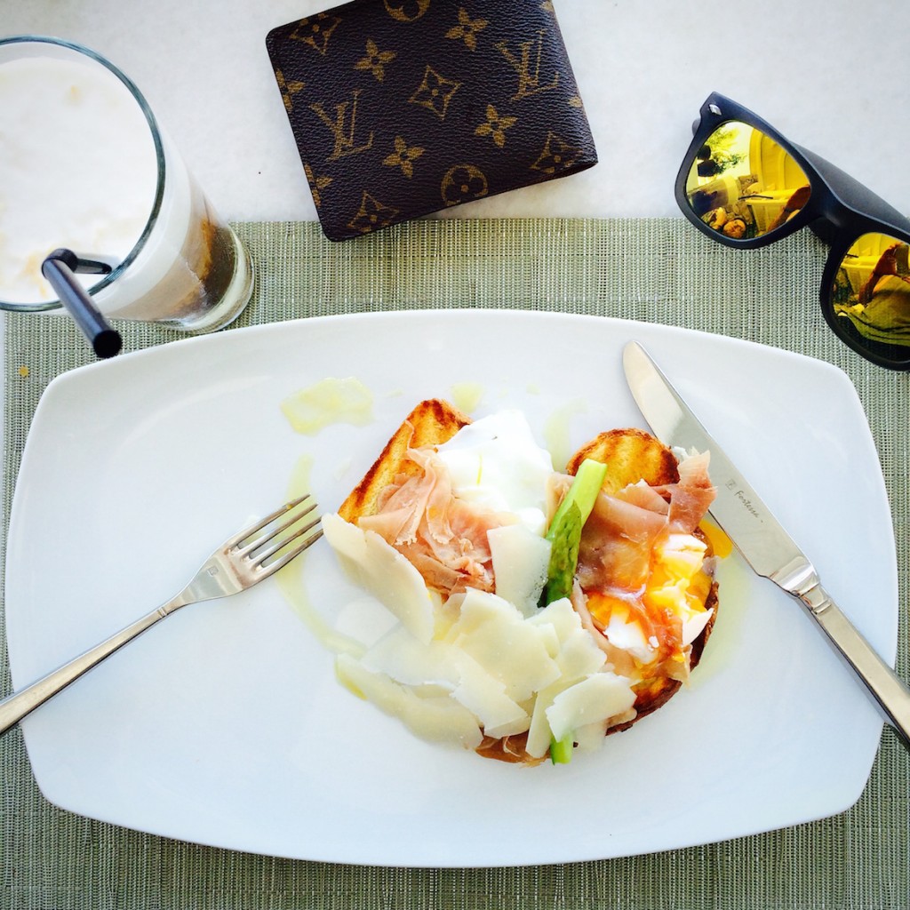 Eggs for breakfast at the Belvedere hotel.