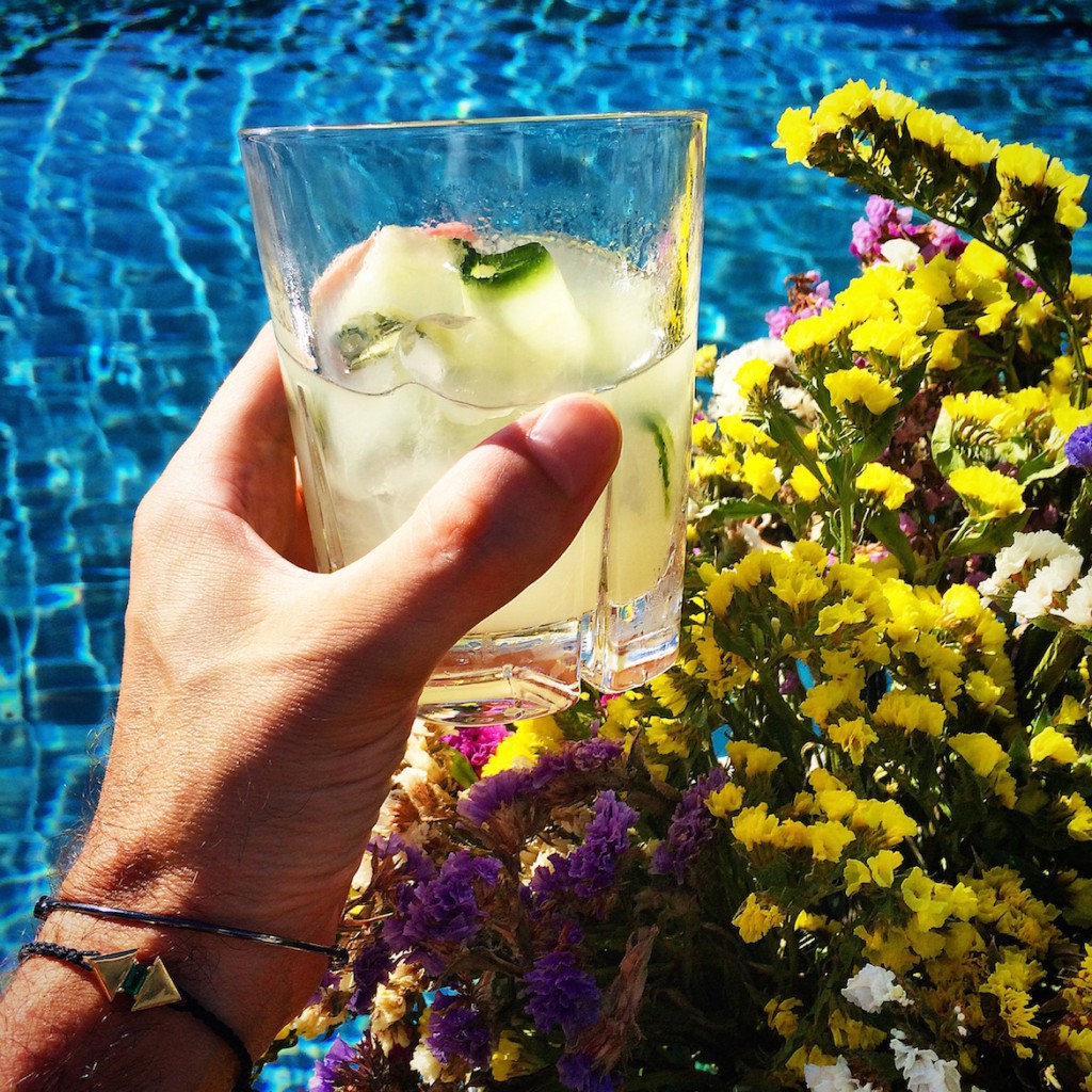 A ginger-something cocktail at the Belvedere swimming pool.