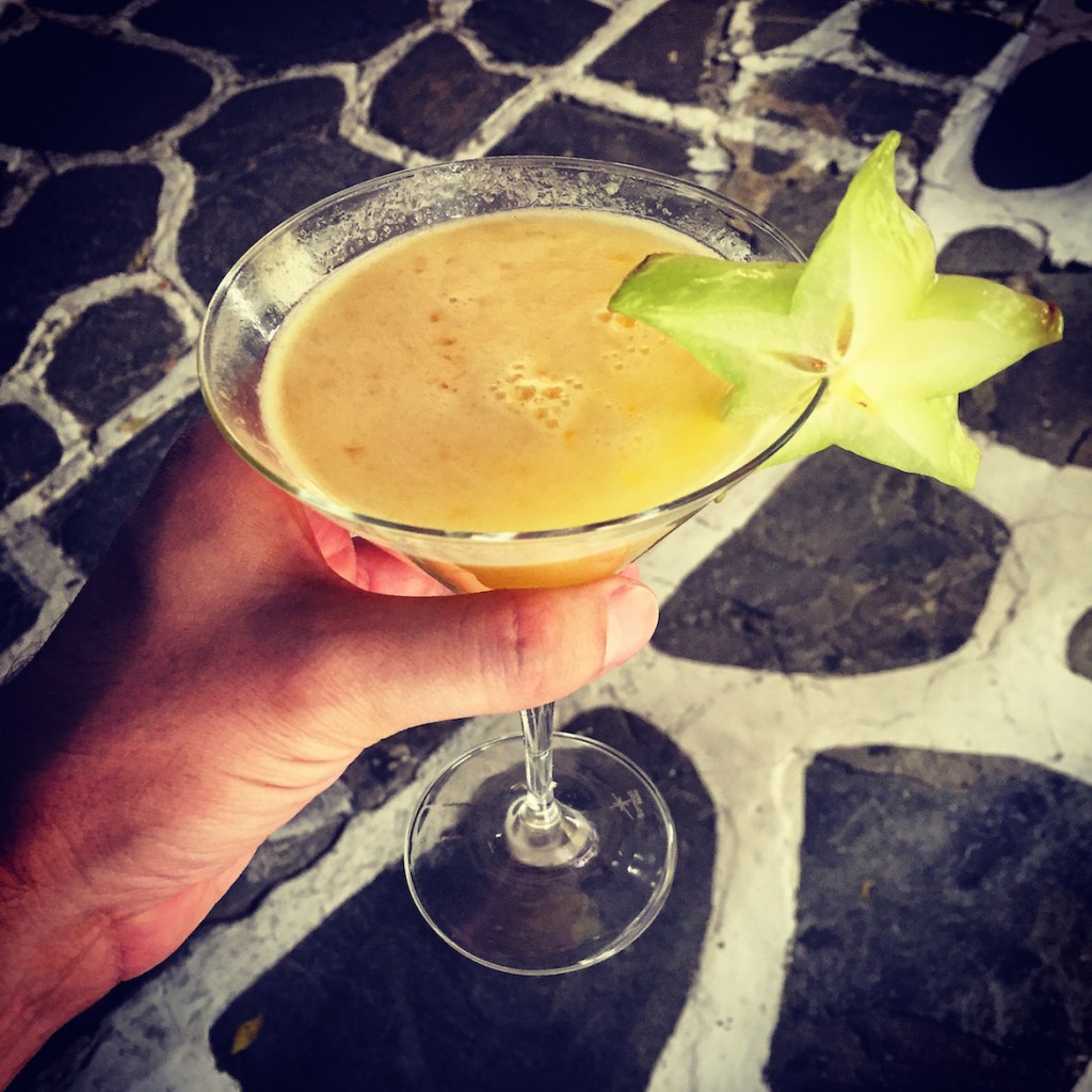 A Passion Fruit Ginger Martini at Aroma meeting-point bar.