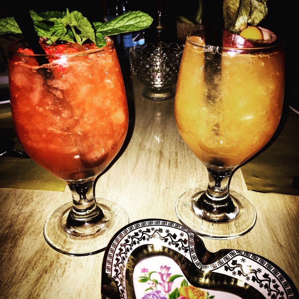 Red Spice (left) & Ginger Punch (right) cocktails... Who knows what the night is gonna be like after that?