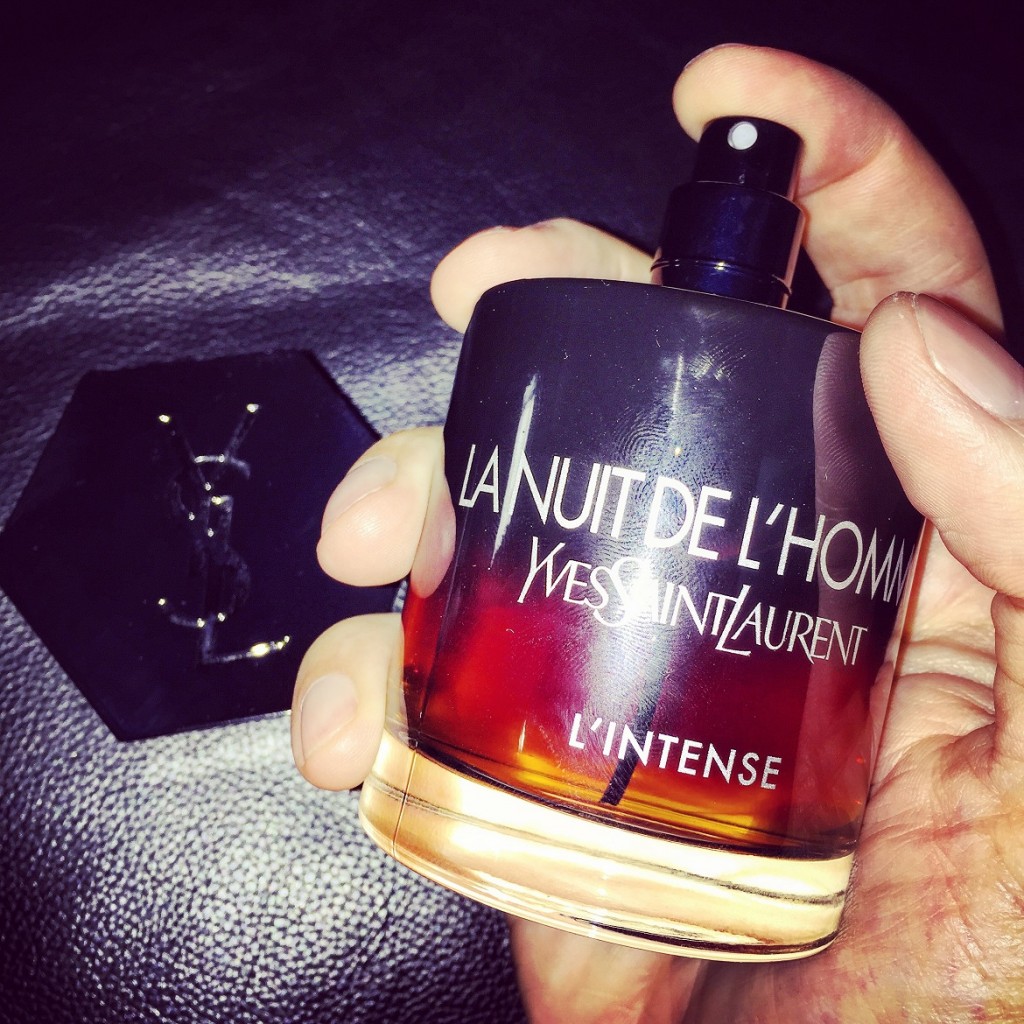New La Nuit de L' Homme - L' Intense eau de toilette by Yves Saint Laurent (with my ID fingerprints on the shiny bottle).