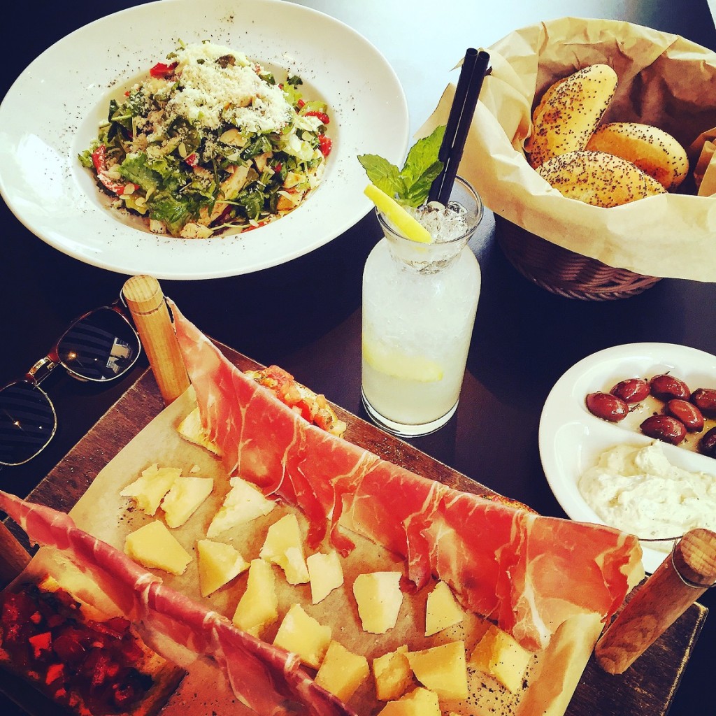 Famous Prosciutto di Parma, parmigiana cheese & a fresh Insalata del Popolo for my lunch break - Couldn't say no to a cocktail either...