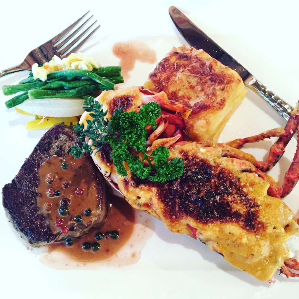 Super delicious surf & turf dish at Schloss Brandis restaurant inside a medieval tower 45min away from Zurich city... Totally worth the drive!
