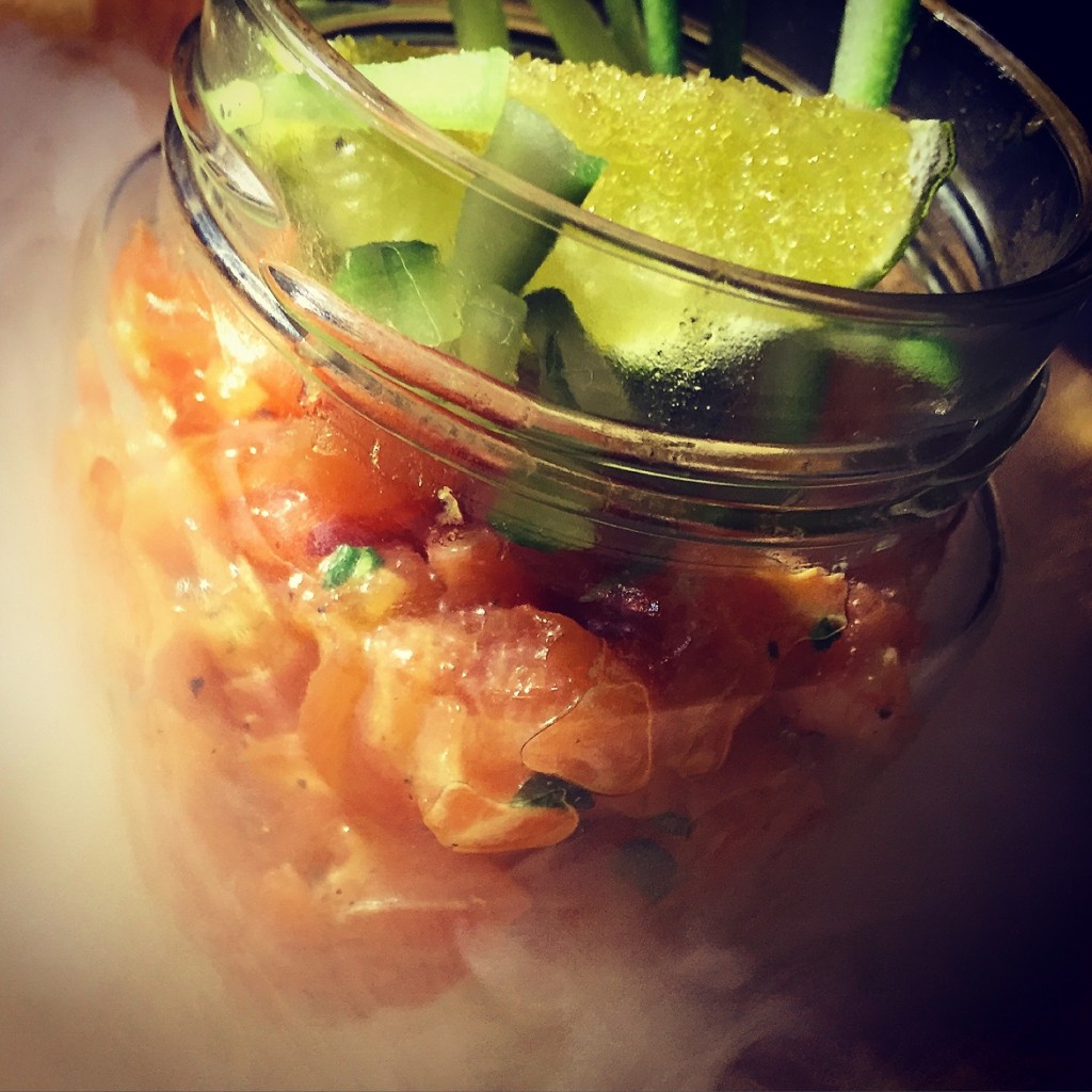 MUST TRY: The innovative Salmon Tartare with avocado, teriyaki sauce & truffled cream cheese!