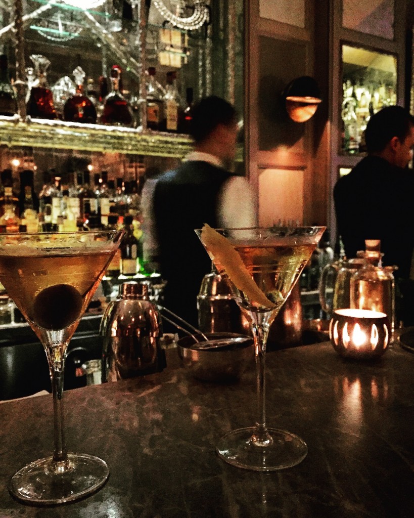 Martinis (silently stirred not shaken) at the Connaught bar