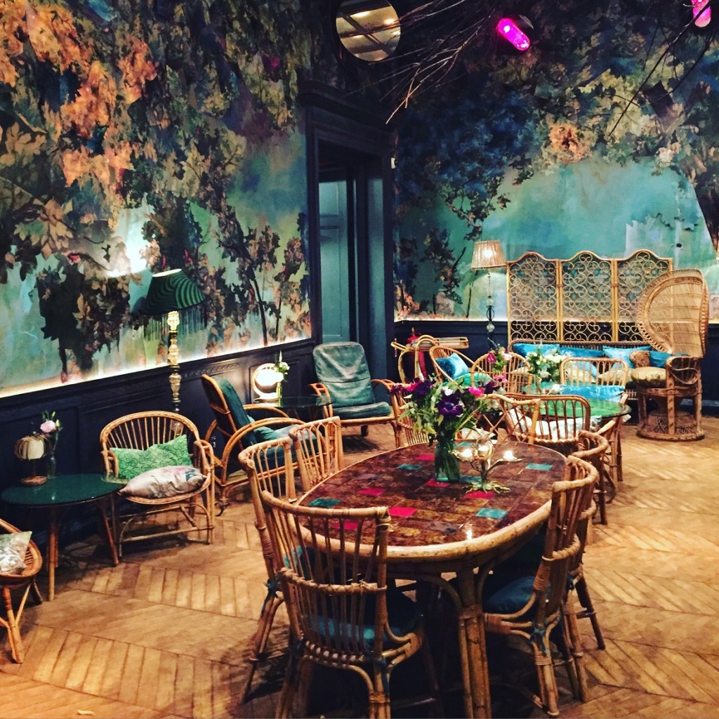 One of the beautifully decorated rooms at Sketch all-day cafe-bar-restaurant just off Regent str.