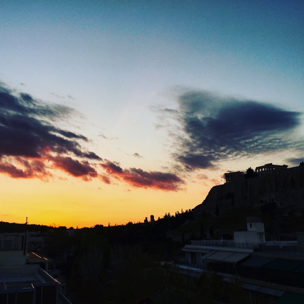 Amazing sunset view (+the Acropolis) from the Modern restaurant balcony