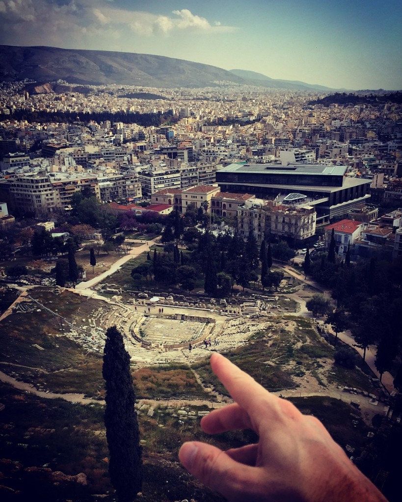 This is where ancient drama started from: Theatre of Dionysus & the Acropolis Museum in the background