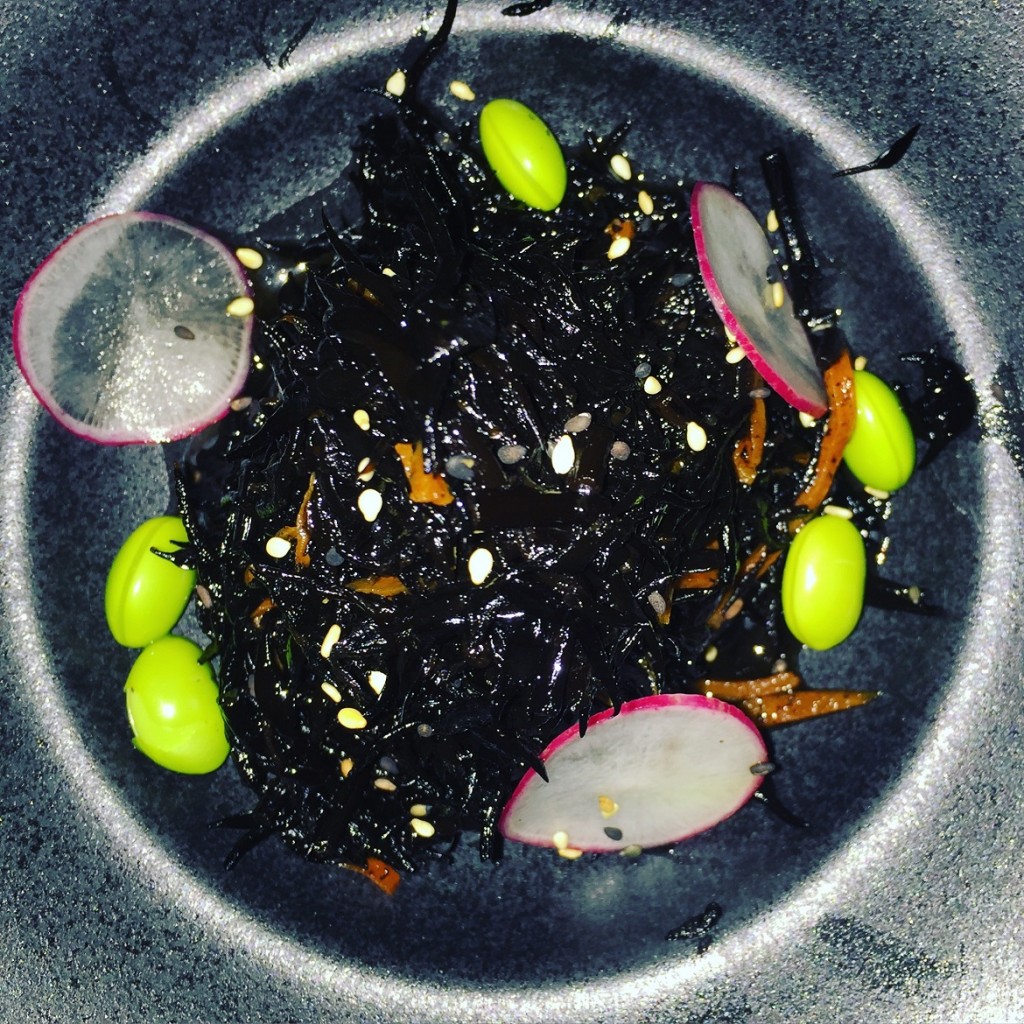 Strange-looking but very tasty Hijiki (seaweed) with tofu & carrot