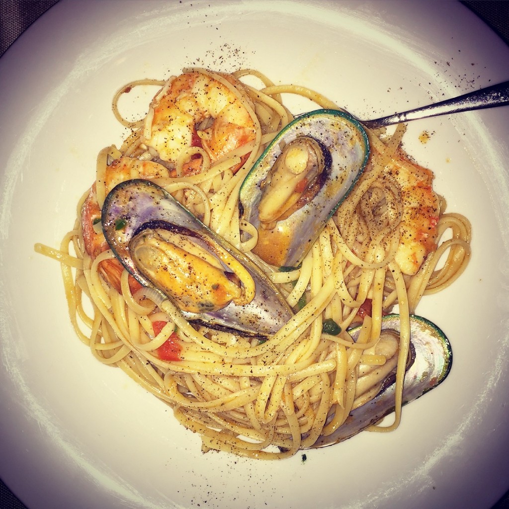 Pasta with seafood at "Panagiota" restaurant - an insider's favourite thus always full cozy eatery...