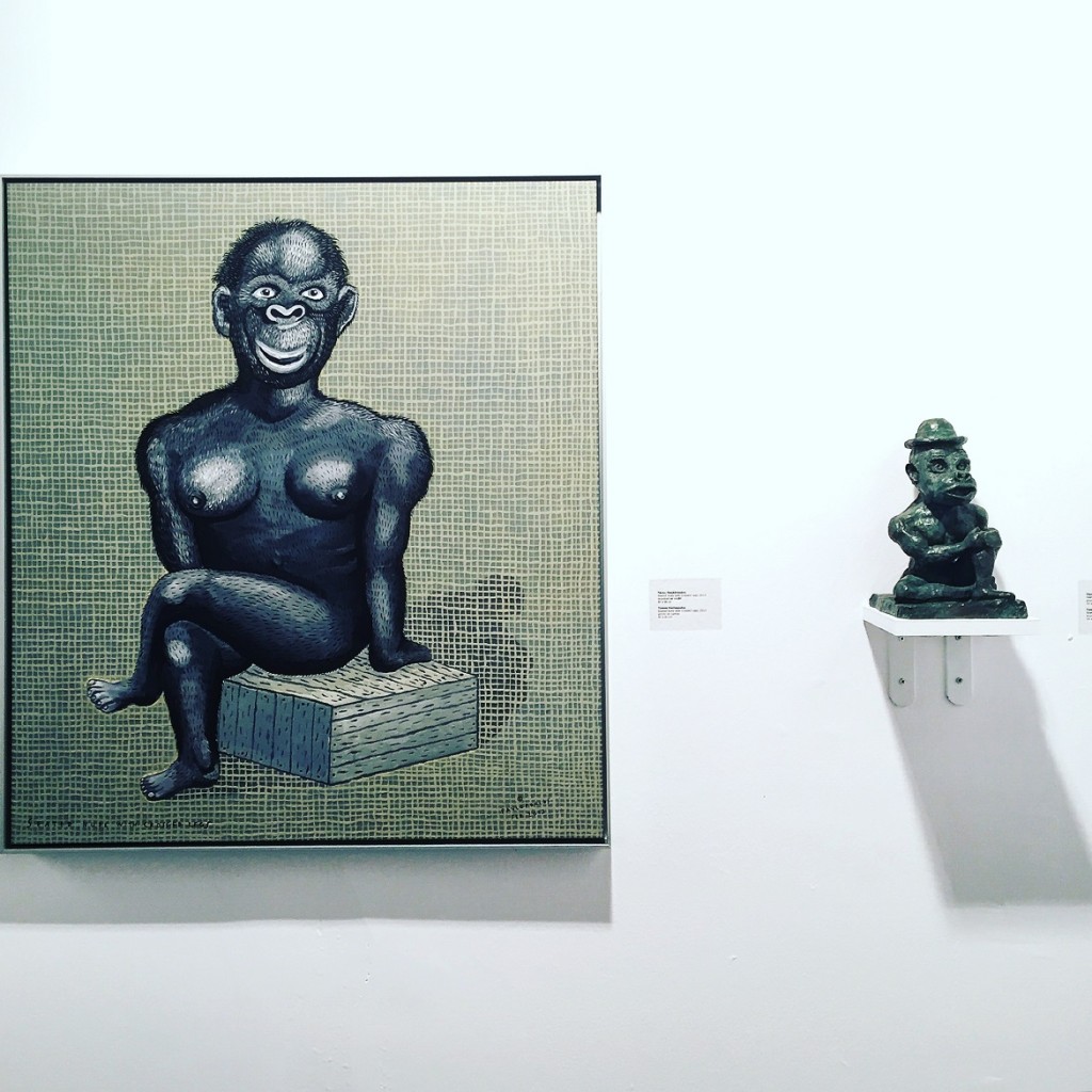Tassos Pavlopoulos - Seated Nude with Crossed Legs (left) & Seated Man with Hat (right) // Kalfayan Gallery