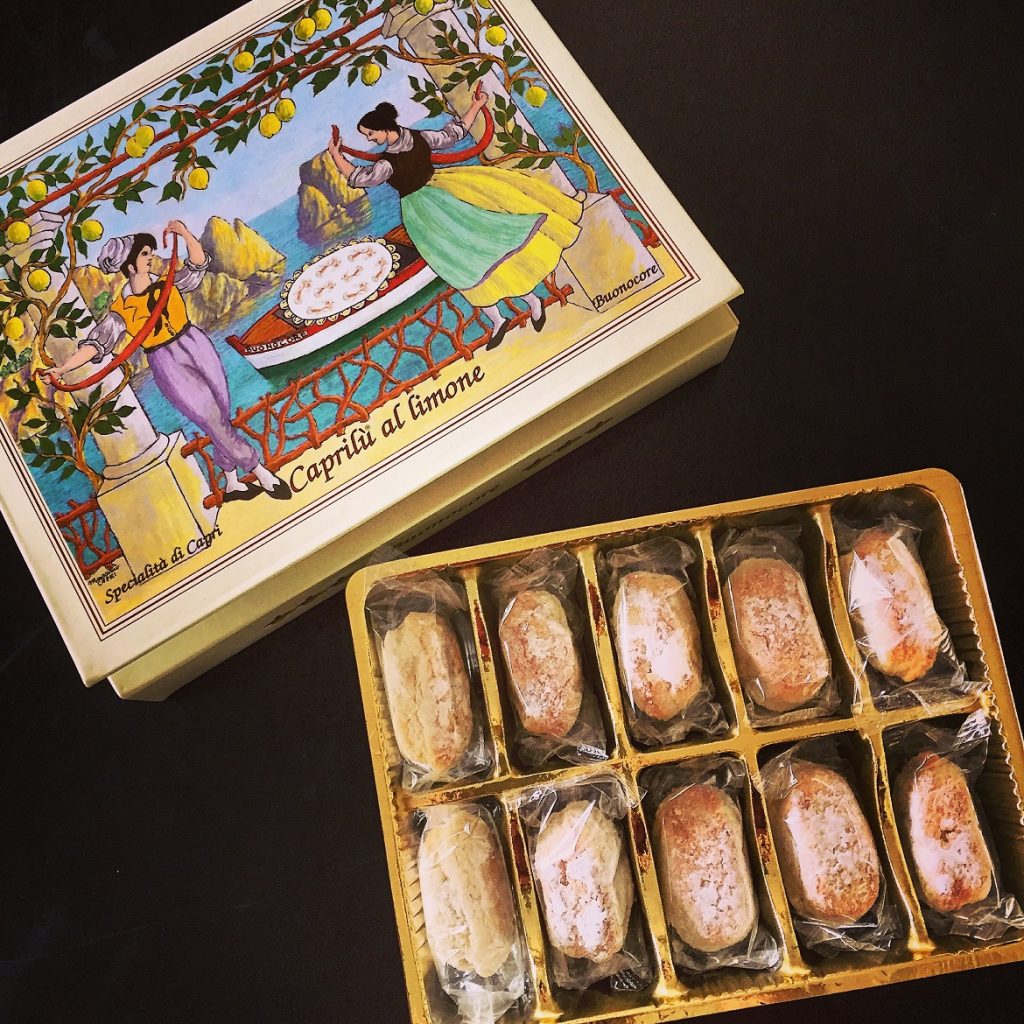 Best Capri sweet delicacies "caprili al limone" bought at the famous Buonocuore pastry shop & gelateria