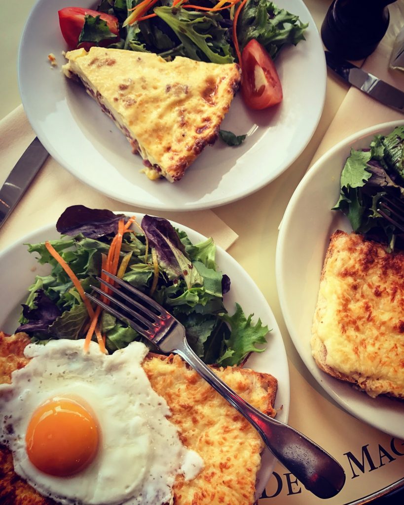 All-time-foodporn-classics: Croque Madame, Croque Monsieur & Quiche Lorrain (Les Deux Magots)